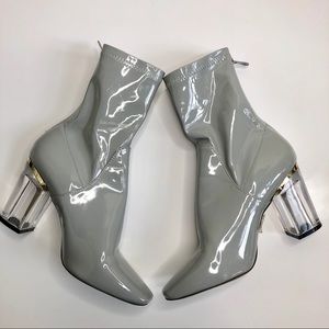 Gray Patent Leather booties